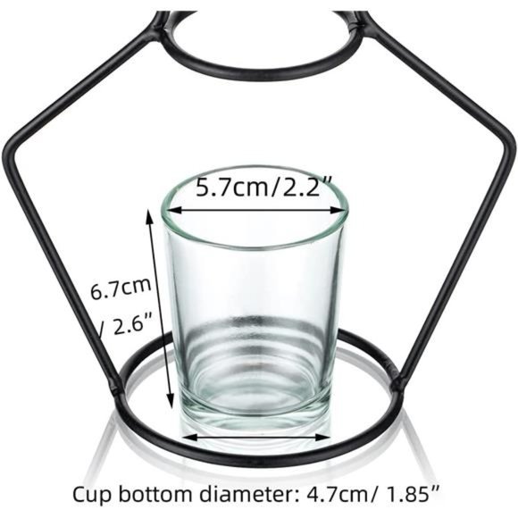 Accents Set Of 4 Desktop Planter Set With Glass Cup Vases Iron Metal